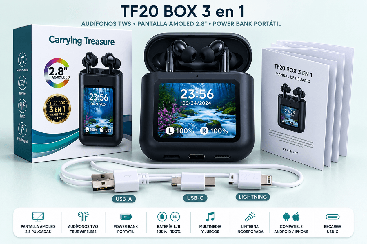 Power Bank 3 en 1 TF20 Box